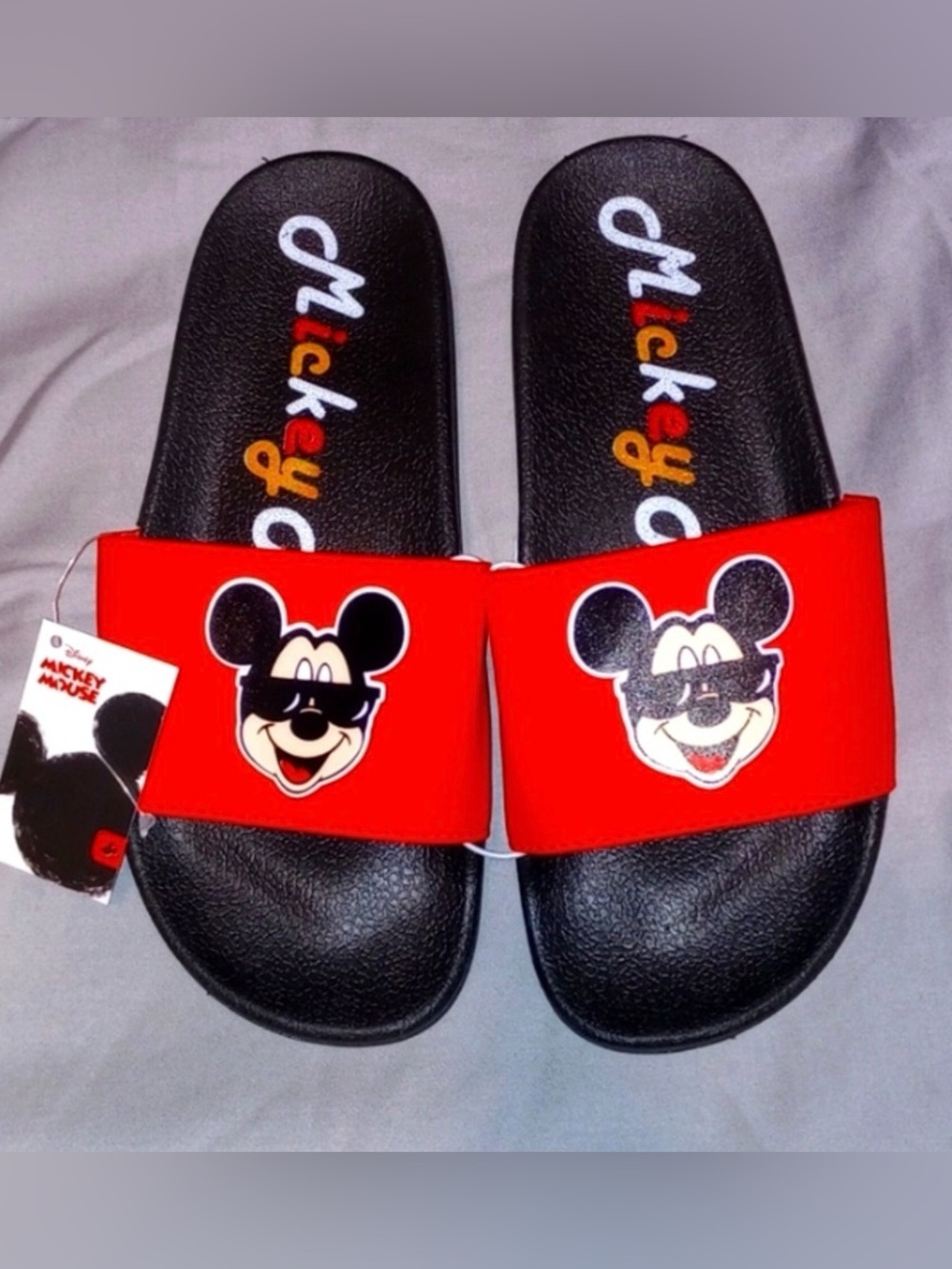 Disney Mickey Mouse Slides women’s Sandals size 7 or kids size 4/5 .